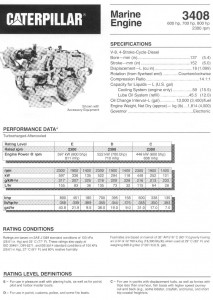 CAT 3408 Marine Specficiation Engine